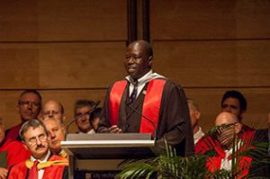The Rev. Cn. Dr. Alfred Olwa speaking at Moore College in Sydney, Australia.